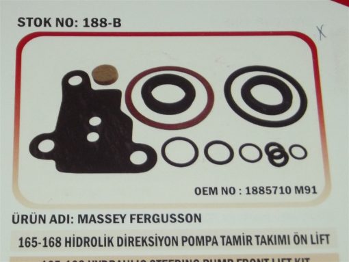 Massey Ferguson 165/175/185 Hidrolik Direksiyon Ön Lift Tamir Takımı (188-B) Karadeniz 1885710M91 21065
