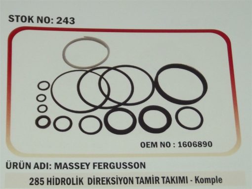 Massey Ferguson 285/265/275 Hidrolik Direksiyon Silindir Tamir Takımı (243) Karadeniz 1606890 21086