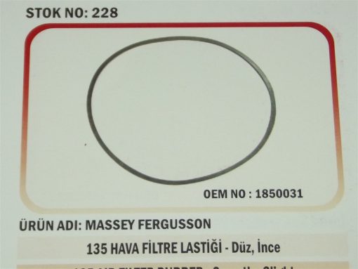Massey Ferguson 135/240/35X Hava Filtre Lastiği Düz İnce (228) Karadeniz 1850031 21169