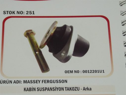 Massey Ferguson 285/3105/398 Kabin Süspansiyon Takozu Arka (251) Karadeniz 1676655 21408