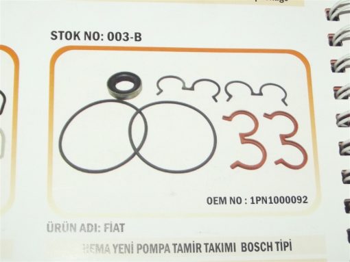 Fiat Traktör 480/640 Hidrolik Bosch Pompa Lastik Tamir Takımı (Yeni Model) (003-B) Karadeniz 1PN1000092 47016