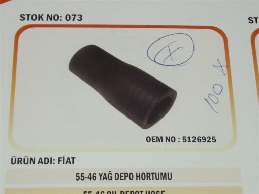 Fiat Traktör 55-46/80-66/ Hidrolik Direksiyon Yağ Depo Hortumu (073) Karadeniz 5126925 47081