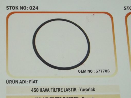 Fiat Traktör 450 Hava Filtre Lastiği Yuvarlak (024) Karadeniz 577706 47156